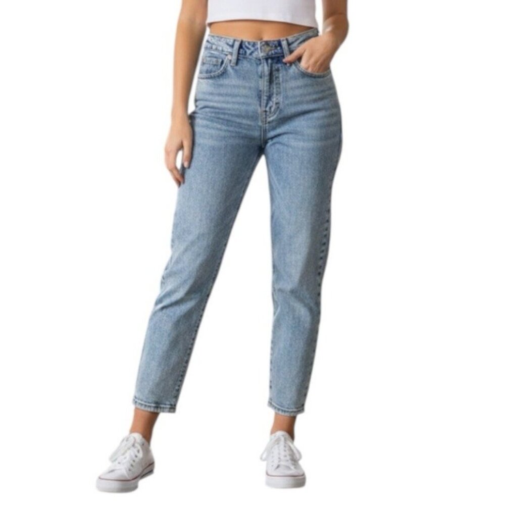 Old Navy OG Straight High Rise Retro Hipster Medium Wash Blue Jeans Size 6